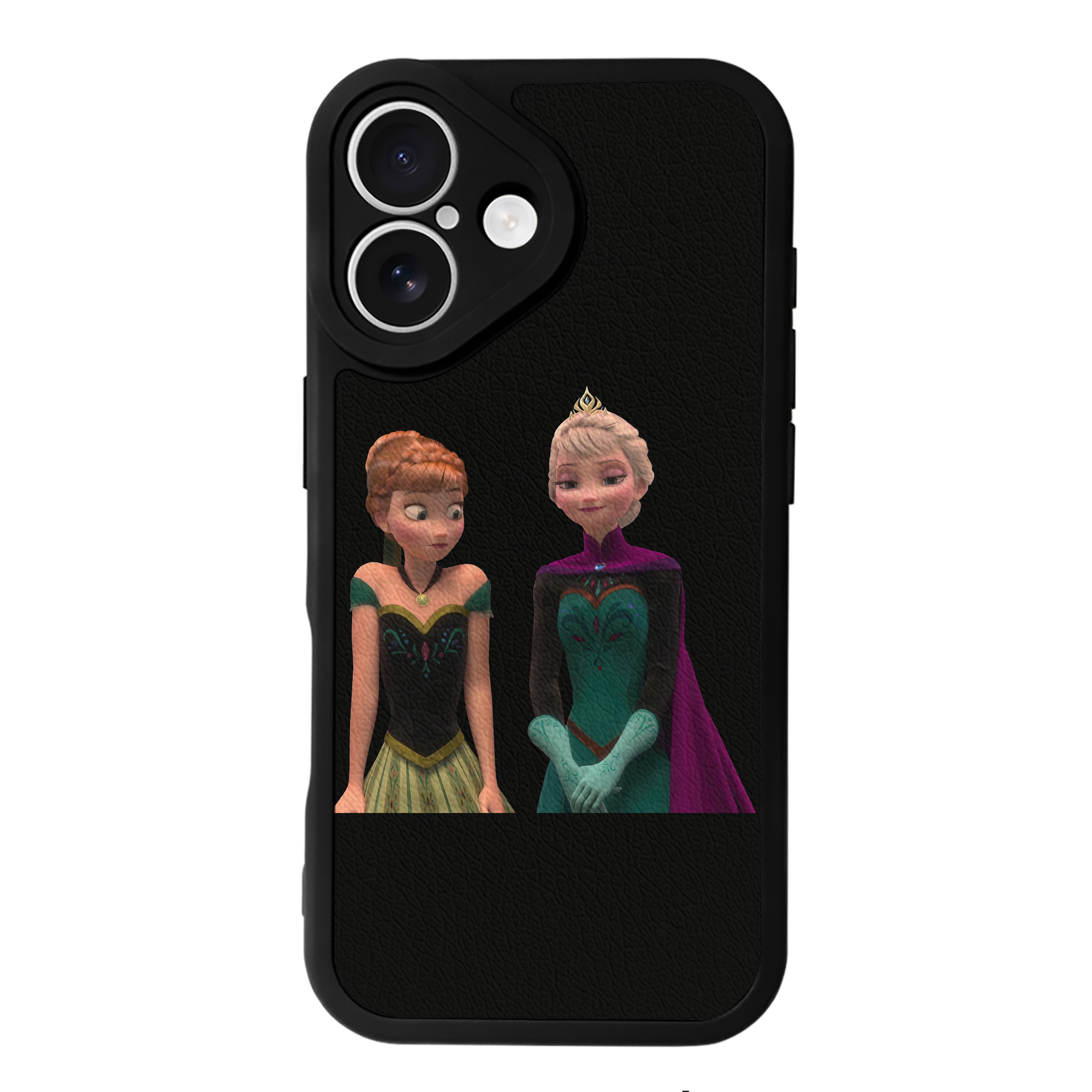 （画像用） アナと雪の女王 アンナ エルサ Frozen Anna Elsa 【iPhone 16シリーズ対応】シリコンスマホケース（レザー調） 材質：シリコン